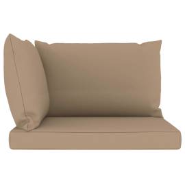 Perne pentru canapea din paleți, 3 buc., gri taupe, țesătură, 3 image