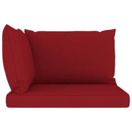 Perne pentru canapea din paleți, 3 buc., roșu vin, textil, 3 image