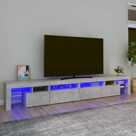 Comodă tv cu lumini led, gri beton, 280x36,5x40cm