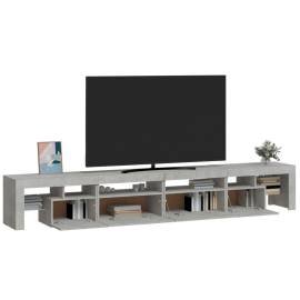 Comodă tv cu lumini led, gri beton, 280x36,5x40cm, 6 image