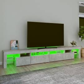 Comodă tv cu lumini led, gri beton, 280x36,5x40cm, 4 image