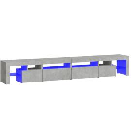 Comodă tv cu lumini led, gri beton, 280x36,5x40cm, 2 image