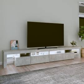 Comodă tv cu lumini led, gri beton, 280x36,5x40cm, 3 image