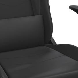 Scaun de gaming cu masaj/suport picioare, negru, piele eco, 9 image