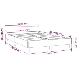 Cadru de pat cu tăblie, gri, 120x200 cm, piele ecologică, 9 image