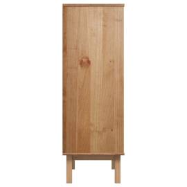 Dulap înalt, maro și gri, 85x43x125 cm, lemn masiv de pin, 5 image