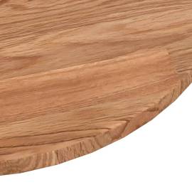Blat de masă rotund maro deschis Ø80x1,5 cm lemn stejar tratat, 3 image