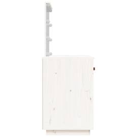 Măsuță de toaletă cu led, alb, 95x50x133,5 cm, lemn masiv pin, 7 image