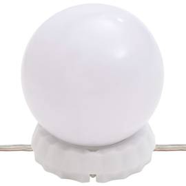 Măsuță de toaletă cu led, alb, 95x50x133,5 cm, lemn masiv pin, 10 image