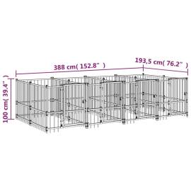 Padoc pentru câini de exterior, 7,51 m², oțel, 6 image