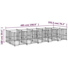 Padoc pentru câini de exterior, 9,38 m², oțel, 6 image