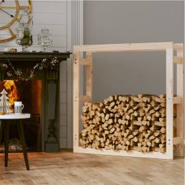 Rastel pentru lemne de foc, 100x25x100 cm, lemn masiv pin, 3 image