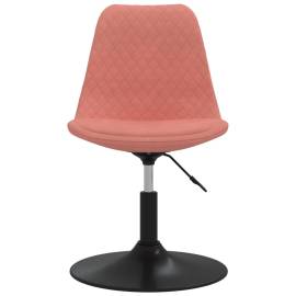Scaune de masă pivotante, 4 buc, roz, catifea, 4 image
