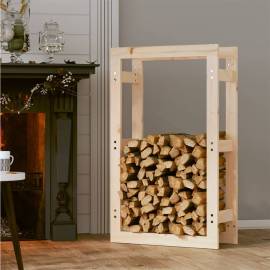 Rastel pentru lemne de foc, 60x25x100 cm, lemn masiv pin, 3 image
