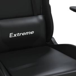 Scaun de gaming cu suport picioare, negru, piele ecologică, 9 image