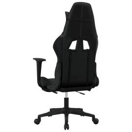 Scaun de gaming cu suport picioare, negru, piele ecologică, 5 image