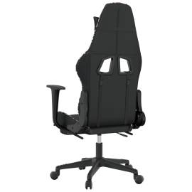 Scaun de gaming cu suport picioare, negru/camuflaj, piele eco, 5 image