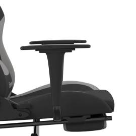 Scaun de gaming cu suport picioare, negru/gri deschis, textil, 11 image