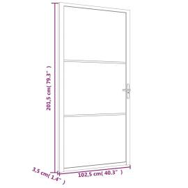 Ușă de interior, 102,5x201,5 cm, alb, sticlă esg și aluminiu, 6 image