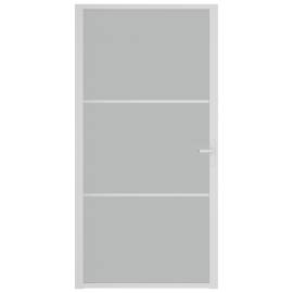 Ușă de interior, 102,5x201,5 cm, alb, sticlă mată și aluminiu, 3 image