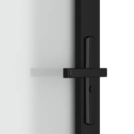 Ușă de interior, 76x201,5 cm, sticlă neagră mată și aluminiu, 5 image