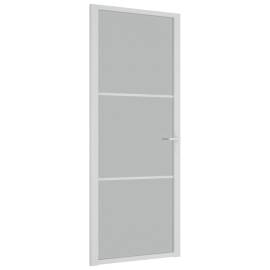 Ușă de interior, 83x201,5 cm, alb, sticlă mată și aluminiu, 2 image