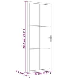 Ușă de interior, 83x201,5 cm, alb, sticlă mată și aluminiu, 6 image