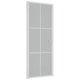 Ușă de interior, 83x201,5 cm, alb, sticlă mată și aluminiu, 2 image