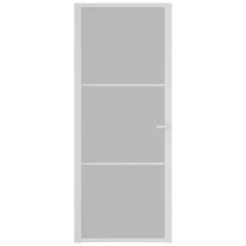 Ușă de interior, 83x201,5 cm, alb, sticlă mată și aluminiu, 3 image