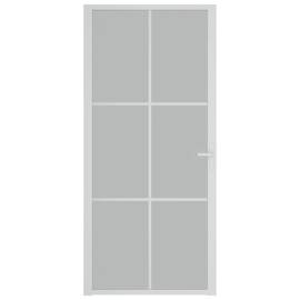 Ușă de interior, 93x201,5 cm, alb, sticlă mată și aluminiu, 3 image