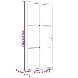 Ușă de interior, 93x201,5 cm, alb, sticlă mată și aluminiu, 6 image