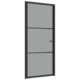 Ușă de interior, 93x201,5 cm, negru, sticlă esg și aluminiu, 2 image