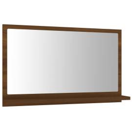 Oglindă de baie, stejar maro, 60x10,5x37 cm, lemn compozit, 2 image