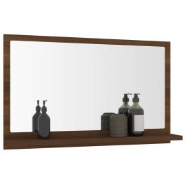 Oglindă de baie, stejar maro, 60x10,5x37 cm, lemn compozit, 6 image