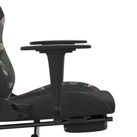 Scaun de gaming cu suport picioare, negru și camuflaj, textil, 11 image