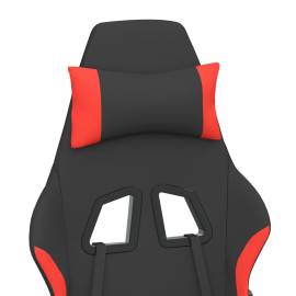 Scaun de gaming cu suport picioare, negru și roșu, textil, 10 image