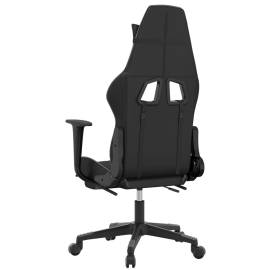 Scaun de gaming cu suport picioare, negru/gri, piele ecologică, 5 image