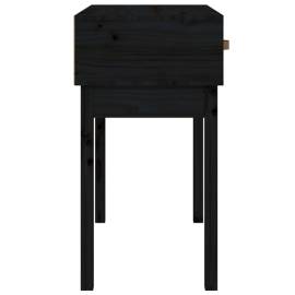 Masă consolă, negru, 76,5x40x75 cm, lemn masiv de pin, 5 image