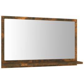 Oglindă de baie, stejar fumuriu, 60x10,5x37 cm, lemn prelucrat, 2 image