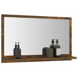 Oglindă de baie, stejar fumuriu, 60x10,5x37 cm, lemn prelucrat, 6 image