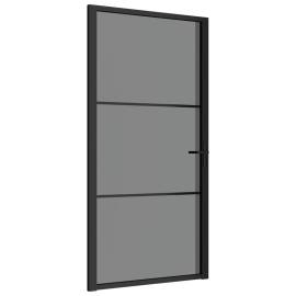Ușă de interior, 102,5x201,5 cm, negru, sticlă esg și aluminiu, 2 image
