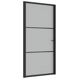 Ușă de interior, 102,5x201,5 cm, negru, sticlă mată și aluminiu, 2 image