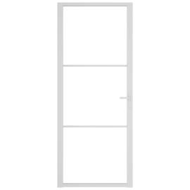 Ușă de interior, 83x201,5 cm, alb, sticlă esg și aluminiu, 3 image