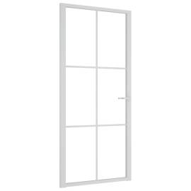 Ușă de interior, 93x201,5 cm, alb, sticlă esg și aluminiu, 2 image