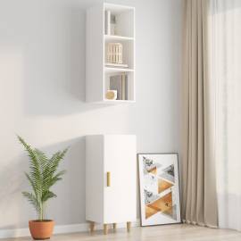 Dulap de perete, alb extralucios, 34,5x32,5x90cm, lemn compozit, 7 image