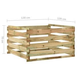 Compostor de grădină din șipci 120x120x70 cm lemn de pin tratat, 5 image