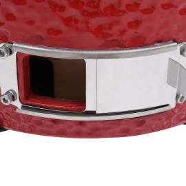 Grătar cu afumătoare 2-în-1 kamado, roșu, 56 cm, ceramică, 11 image