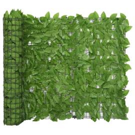 Paravan de balcon, frunze verde închis, 300x100 cm