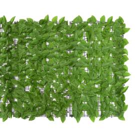 Paravan de balcon, frunze verde închis, 300x100 cm, 3 image