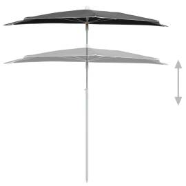 Umbrelă de grădină cu stâlp, antracit, 180x90 cm, semirotundă, 4 image